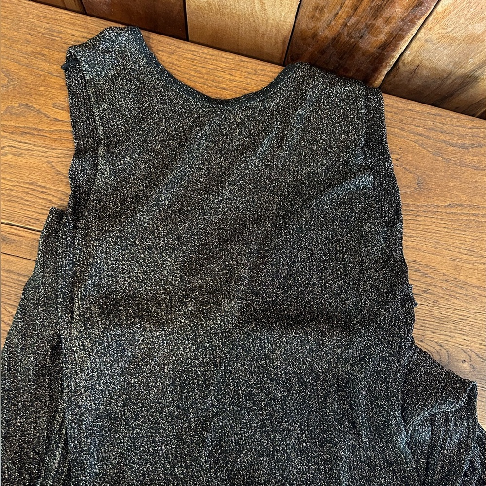 NWT Zara Gold & Brown Sleeveless Metallic Knit Dress Size Small - Picture 6 of 8